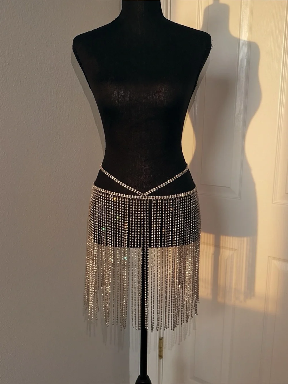 Rhinestone Fringe Crystal Hip Chain Skirt